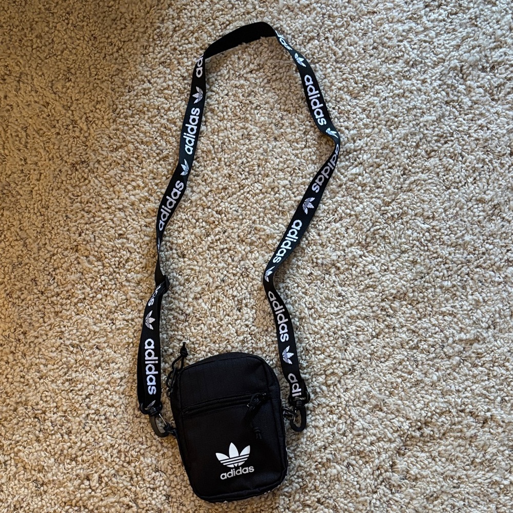 Adidas Black Belt Bag with Logo Strap